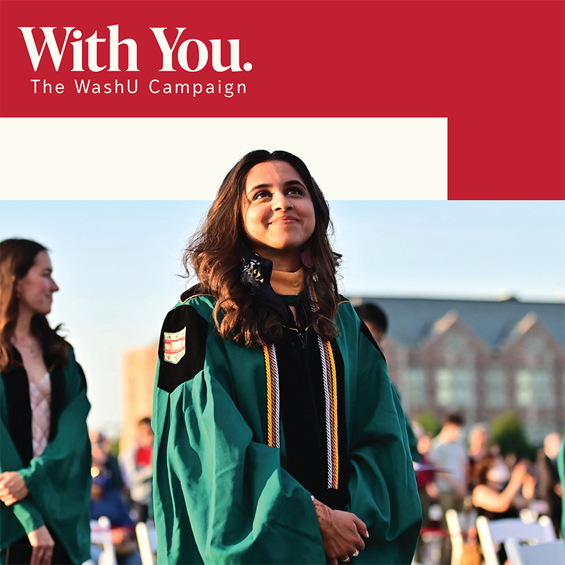 social media image template with student at commencement