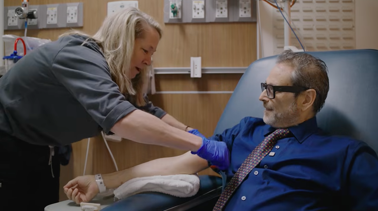 Dr. Avidan getting his blood drawn